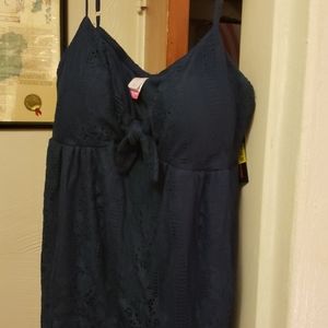 Blue lace halter top